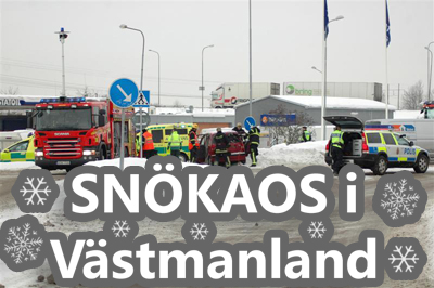 Snökaos i Västmanland